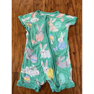 Little Sleepies Unisex Easter Shortie Zip Up Bamboo Pajamas Size 3-6 Months